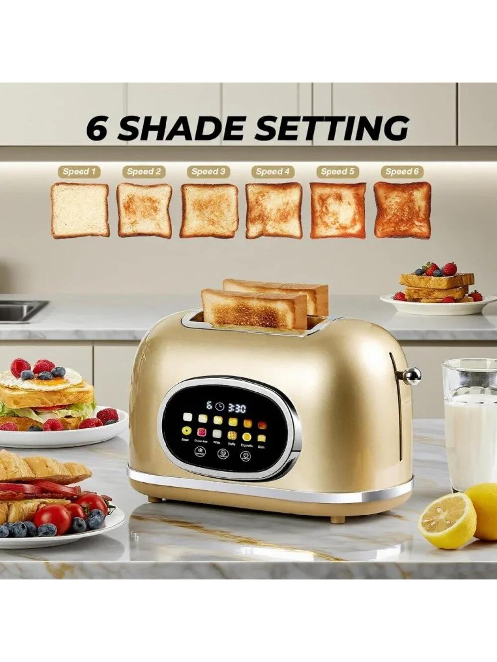 Gold 2 Slice Touchscreen Stainless Steel 1.5